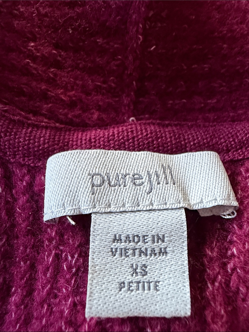Pure Jill V-Neck Sweater Tunic Longline Knit Magenta Size XS P Relaxed Fit - Picture 3 of 6
